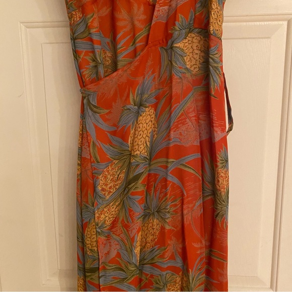 Anthropologie Pineapple wrap maxi dress Size S - Picture 2 of 9
